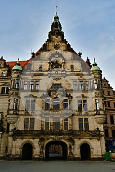 Dresden citty center historic germany early morning photo