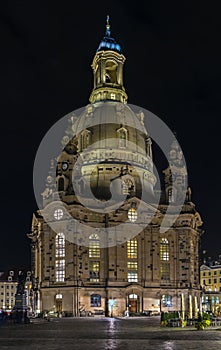 Dresden Frauenkirche at night, Germany