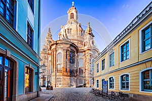 Dresden, Germany - Frauenkirche famous cathedral in Dresda, Saxony