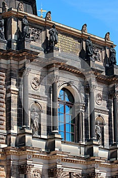 Dresden, Germany - June 3, 2023: Zwinger, a palatial complex of Baroque period in Dresden and the most famous architectural