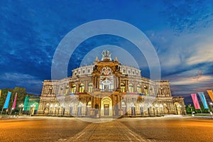 Dresden Germany, night at Opera House