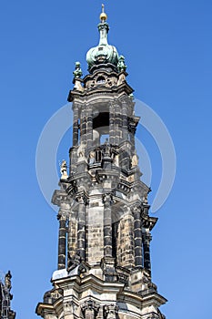 18th century baroque Dresden Cathedral also called Cathedral of the Holy Trinity, Dresden, Germany