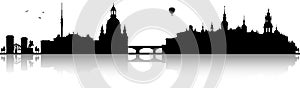 Dresden germany skyline silhouette black isolated vector