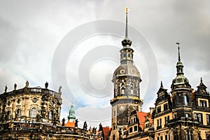 Dresden, Germany - Street View of the Saxon Architecture on a Cloudy Day