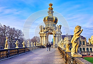 Dresden Germany Zwinger Palace statues and architectural
