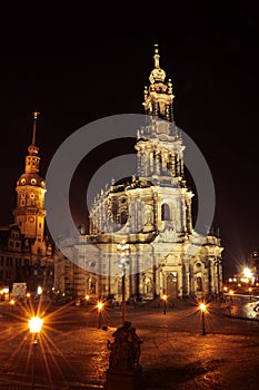 Dresden - Hofkirche at night