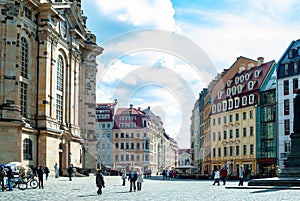 Dresden Market Square in sunny day