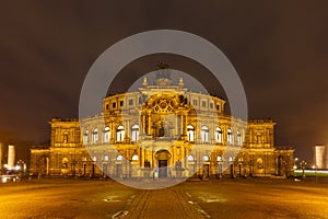 Dresden Opera Theatre at night