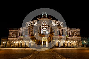 Dresden Opera Theatre at night