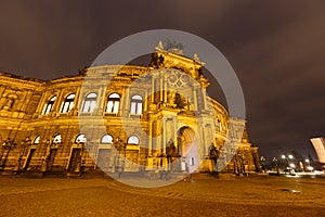 Dresden Opera Theatre at night