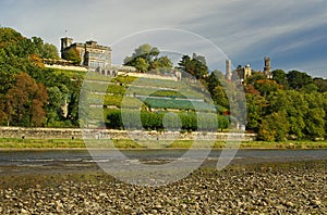 Dresden palaces on river Elbe