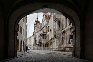 Dresden Residenzhof Castle Archway Courtyard Medeival Interior A