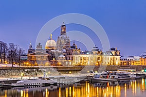 Dresden skyline in winter