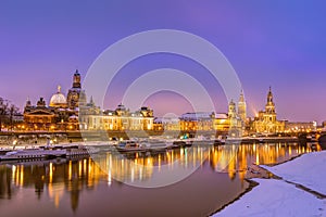Dresden skyline in winter