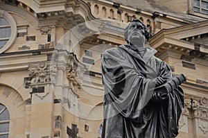 Dresden Statue Martin Luther vor Frauenkirche in Germany