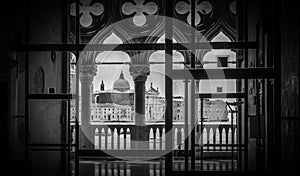 Dress in black and white of Venice photo