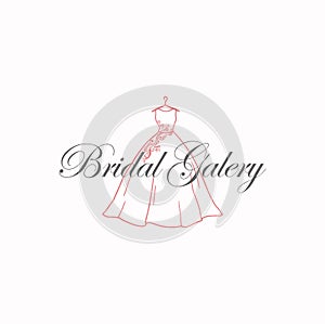 Dress Boutique Bridal Galery Logo, Sign Template Illustration Vector Design photo
