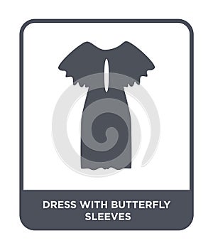 dress with butterfly sleeves icon in trendy design style. dress with butterfly sleeves icon isolated on white background. dress