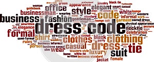 Dress code word cloud