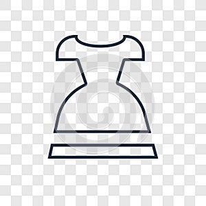 Dress concept vector linear icon isolated on transparent background, Dress concept transparency logo in outline style