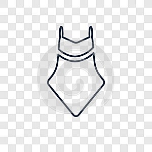 Dress concept vector linear icon isolated on transparent background, Dress concept transparency logo in outline style