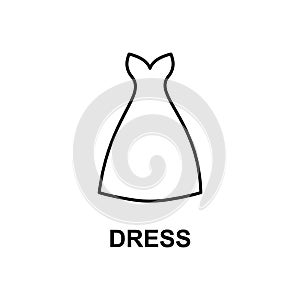 dress with decolletage icon. Element of summer clothes for mobile concept and web apps. Detailed dress with decolletage icon can