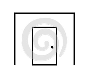 Dress door icon illustrated