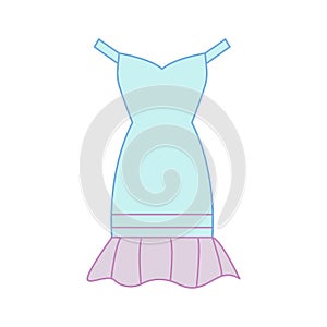 Dress fashion blue icon. Simple outline colored vector of woman clothes icons for ui and ux, website or mobile application