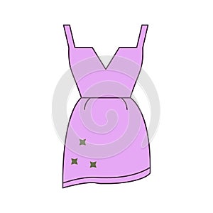 Dress fashion purple icon. Simple outline colored vector of woman clothes icons for ui and ux, website or mobile application