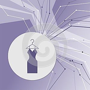 Dress Icon on purple abstract modern background. The lines in all directions. With room for your advertising.