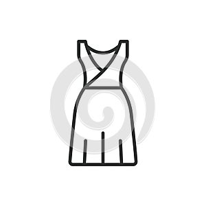 Dress line design. Apparel, clothing, fashion, style icon vector illustration. Dress stroke icon.