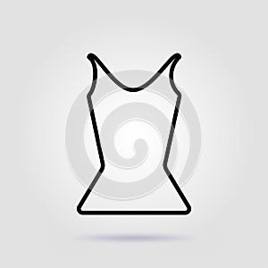 Dress line icon on gray background with soft shadow