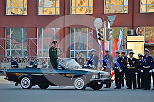 Dress rehearsal of the military parade in honor of Victory Day.