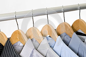 Dress Shirts on Hangers.