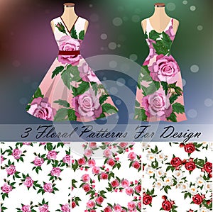 Dress with an trendy rose design