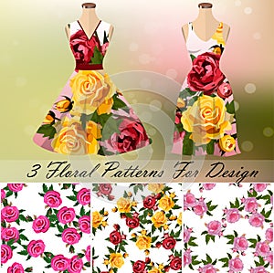 Dress with an trendy rose design