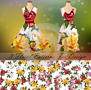 Dress with an trendy rose design