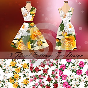 Dress with an trendy rose design