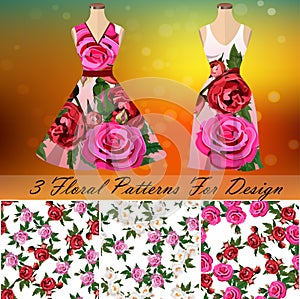 Dress with an trendy rose design