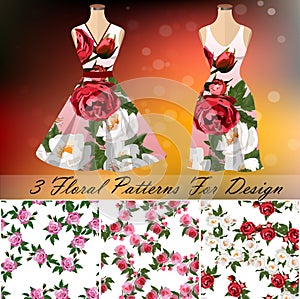 Dress with an trendy rose design