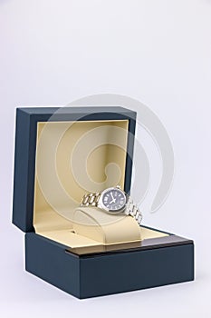 A dress watch in a box