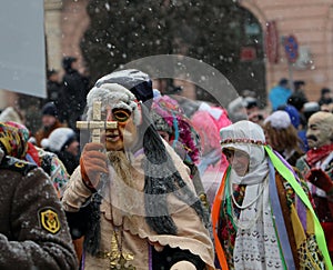Dressed people on Malanka fest.