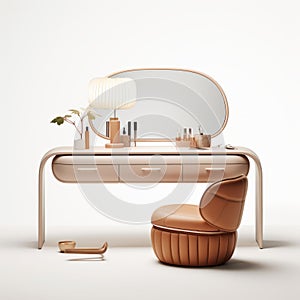 Elegant Nyc Collection Vanity Table With Bouroullec Lounge Chair photo