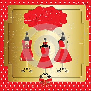 Dresses on a mannequin. Vector photo