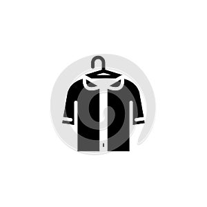 Dressing room black icon concept. Dressing room flat vector symbol, sign, illustration.