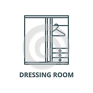 Dressing room line icon, vector. Dressing room outline sign, concept symbol, flat illustration