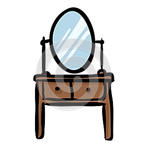 Dressing Table - Hand Drawn Doodle Icon