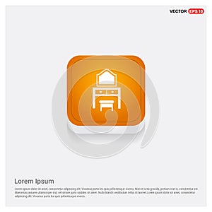 Dressing Table Icon Orange Abstract Web Button