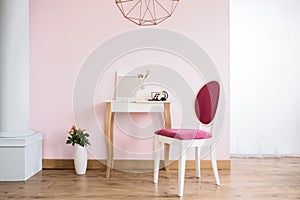 Dressing table and upholstered chair