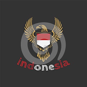 Hari Ulang Tahun Kemerdekaan Republik Indonesia 17 Agustus 1945 - Eagle Hawk Falcon Garuda Pancasila Indonesian Independen day T-s photo